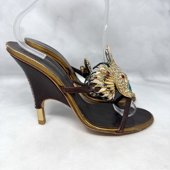 Giuseppe Zanotti Vintage Y2K Iconic Lionfish Embellished Sandal Heels Rare 38 - Picture 3 of 16